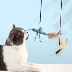 juguete interactivo para gatos con plumas y mariposa estimulante