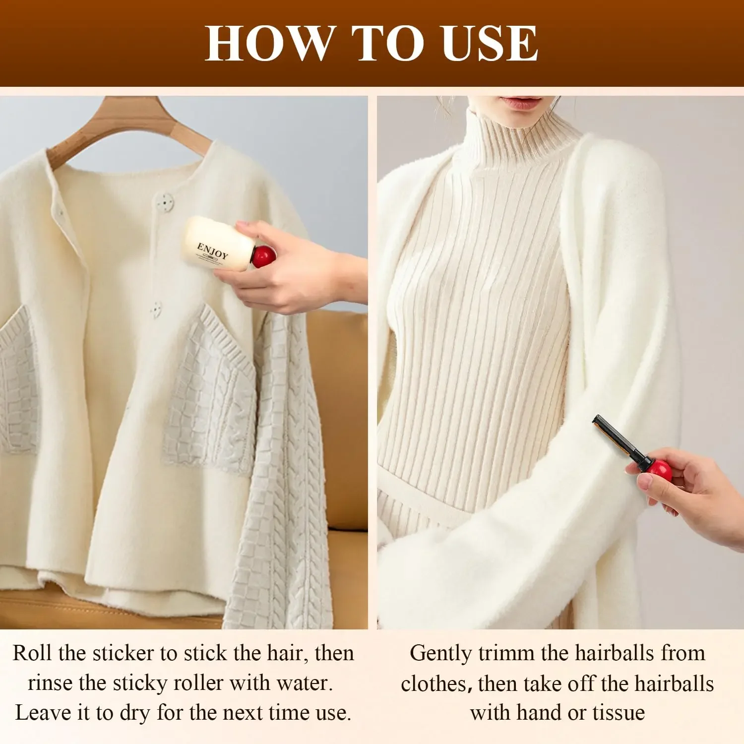 Rodillo de pelusa pegajoso, eliminador de pelusa lavable 2 en 1, mini bola reutilizable portátil para quitar el pelo de mascotas para ropa, muebles, pelo de perro y gato - imagen 5