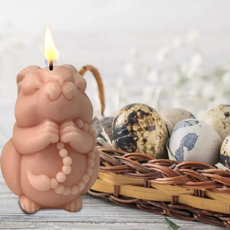 Moldes para hacer velas 3D, decoración de conejo de pascua, adornos hechos a mano DIY, molde para hacer velas de mesa de aromaterapia - imagen 2