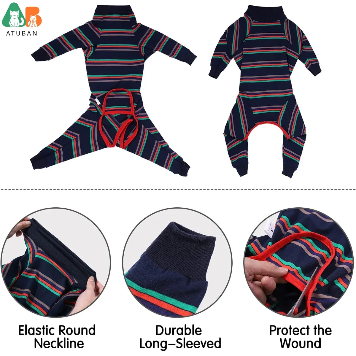 Traje de recuperación para perros, heridas abdominales después de la cirugía, previene la lamer heridas, alternativas de cuello electrónico y cono, camisa postoperatoria - imagen 5