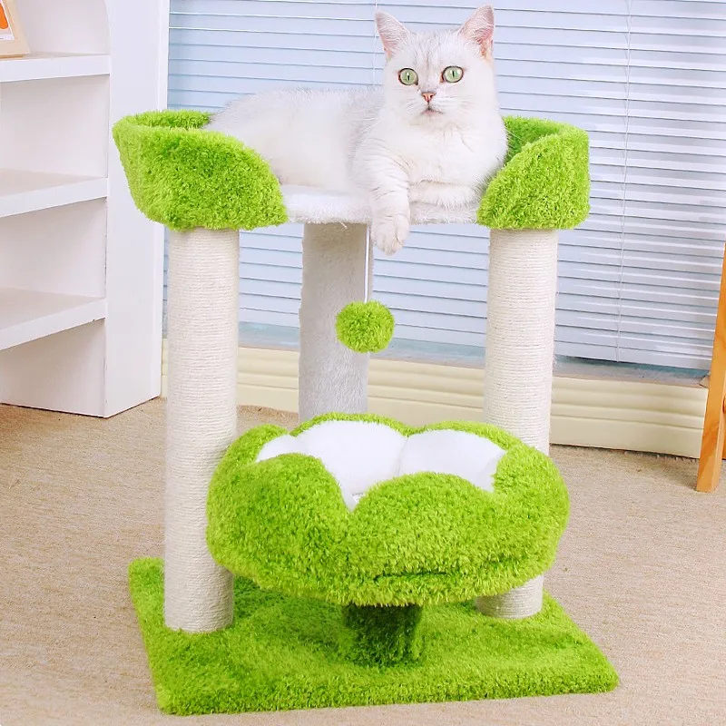 Árbol rascador para gatos con nido y tabla de sisal resistente a arañazos - imagen 2