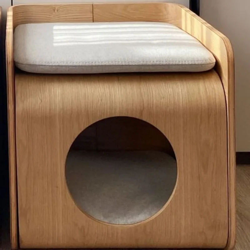 Mesita de noche multifuncional para mascotas, mesa de centro sencilla de madera maciza, jaula de perrera de madera lavada desmontada para perros y gatos, para las cuatro estaciones - imagen 3