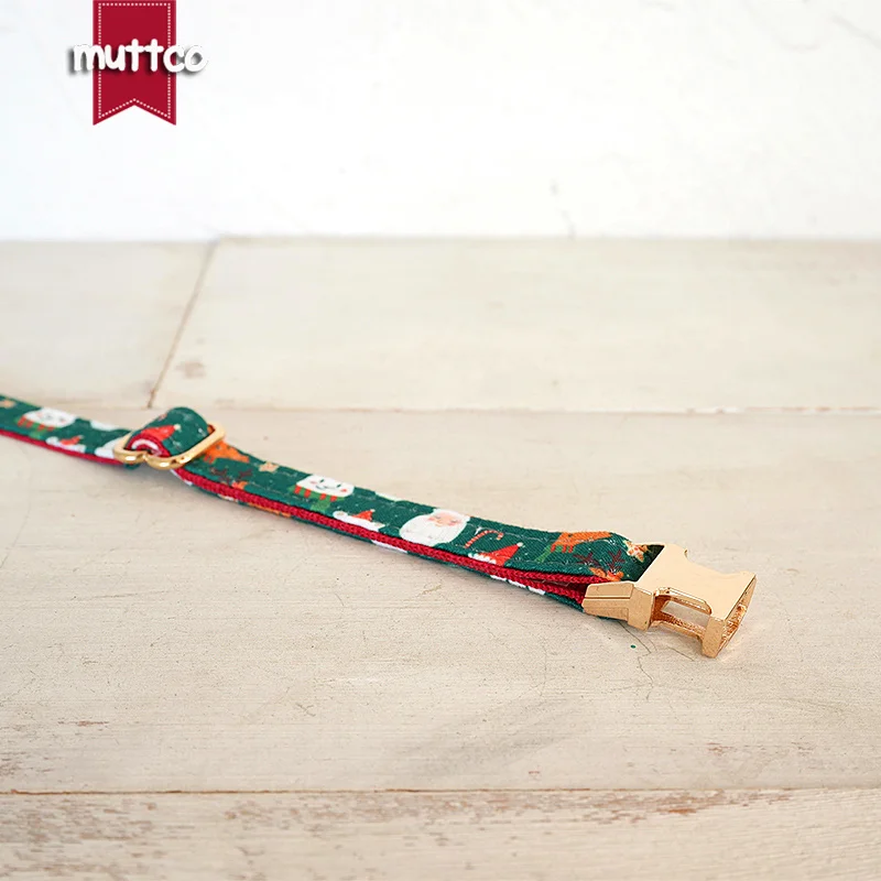 MUTTCO-collar de gato con estampado navideño, diseño independiente, hecho a mano, Papá Noel, 2 tamaños, UCC215 - imagen 3