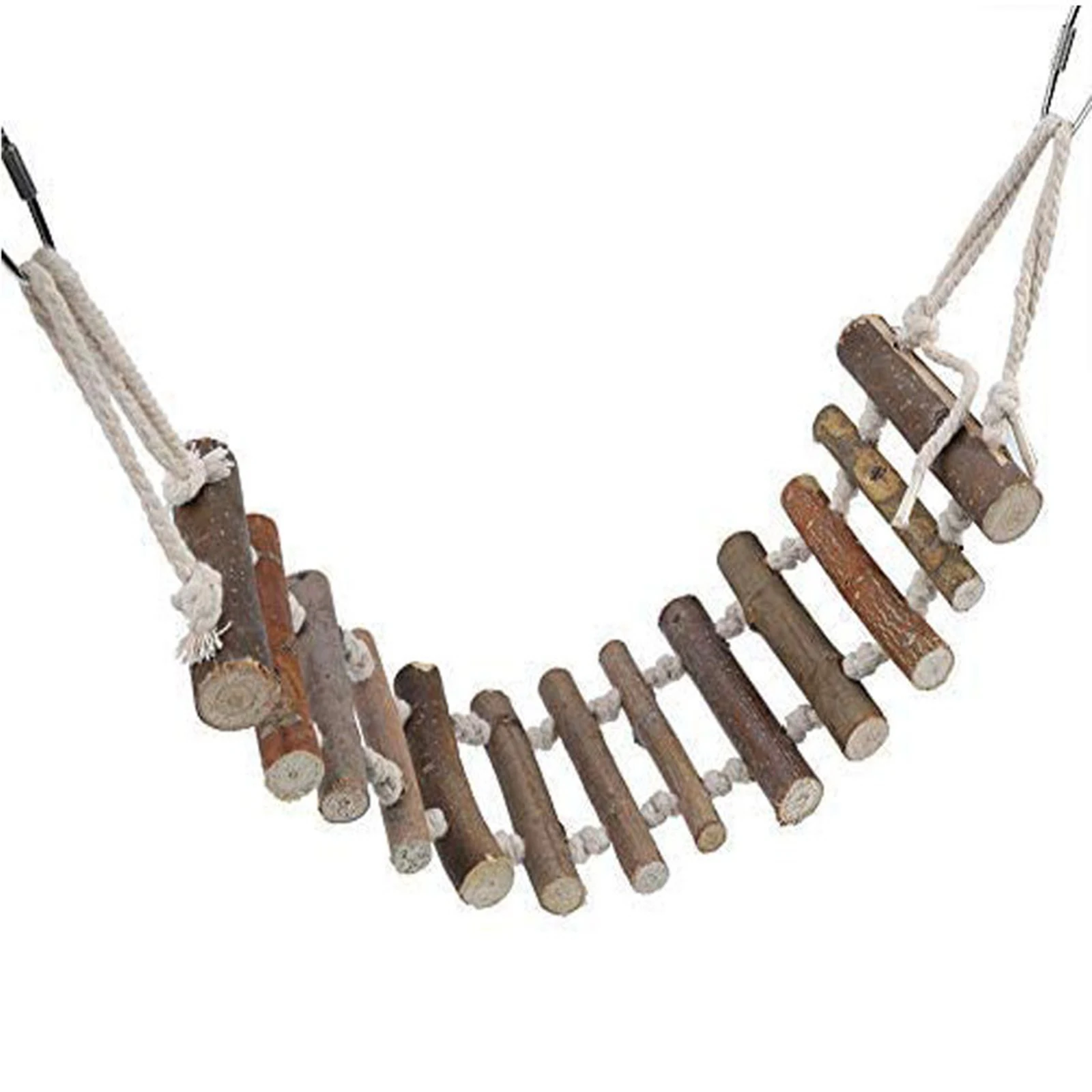 Escalera de escalada de madera para loros y hámster, soporte para perca de pájaros, juguetes para mascotas, accesorios para jaula de pájaros, cuerda de escalada para loros - imagen 5