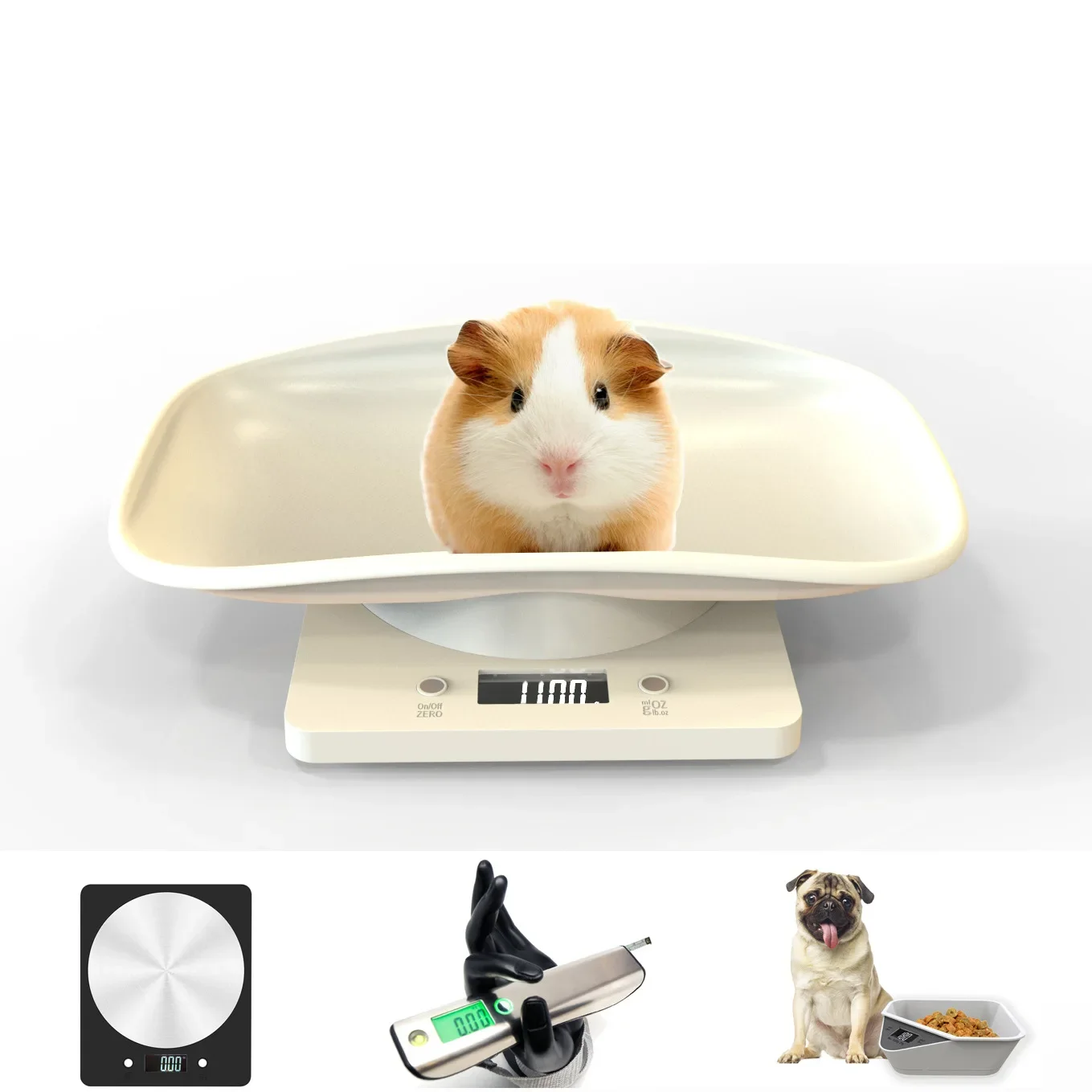 Pequeños animales pequeños recién nacidos báscula para hornear cocina báscula electrónica bandeja de báscula para mascotas - imagen 2