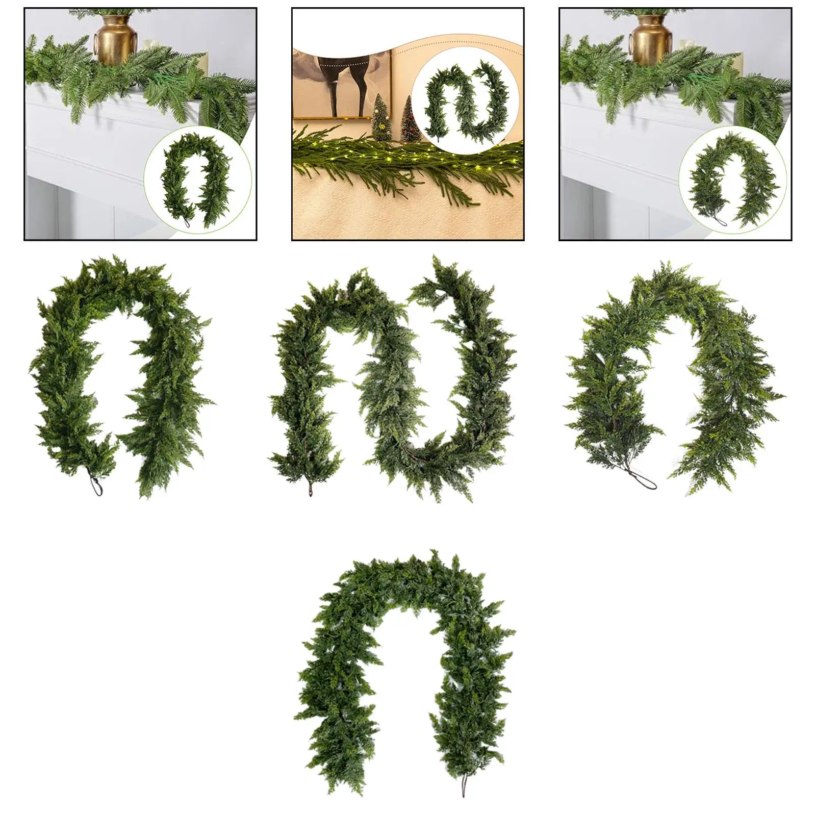 Simulation Rattan Winter Greenery Real Touch Christmas Tree Pendant Green Plant - imagen 4