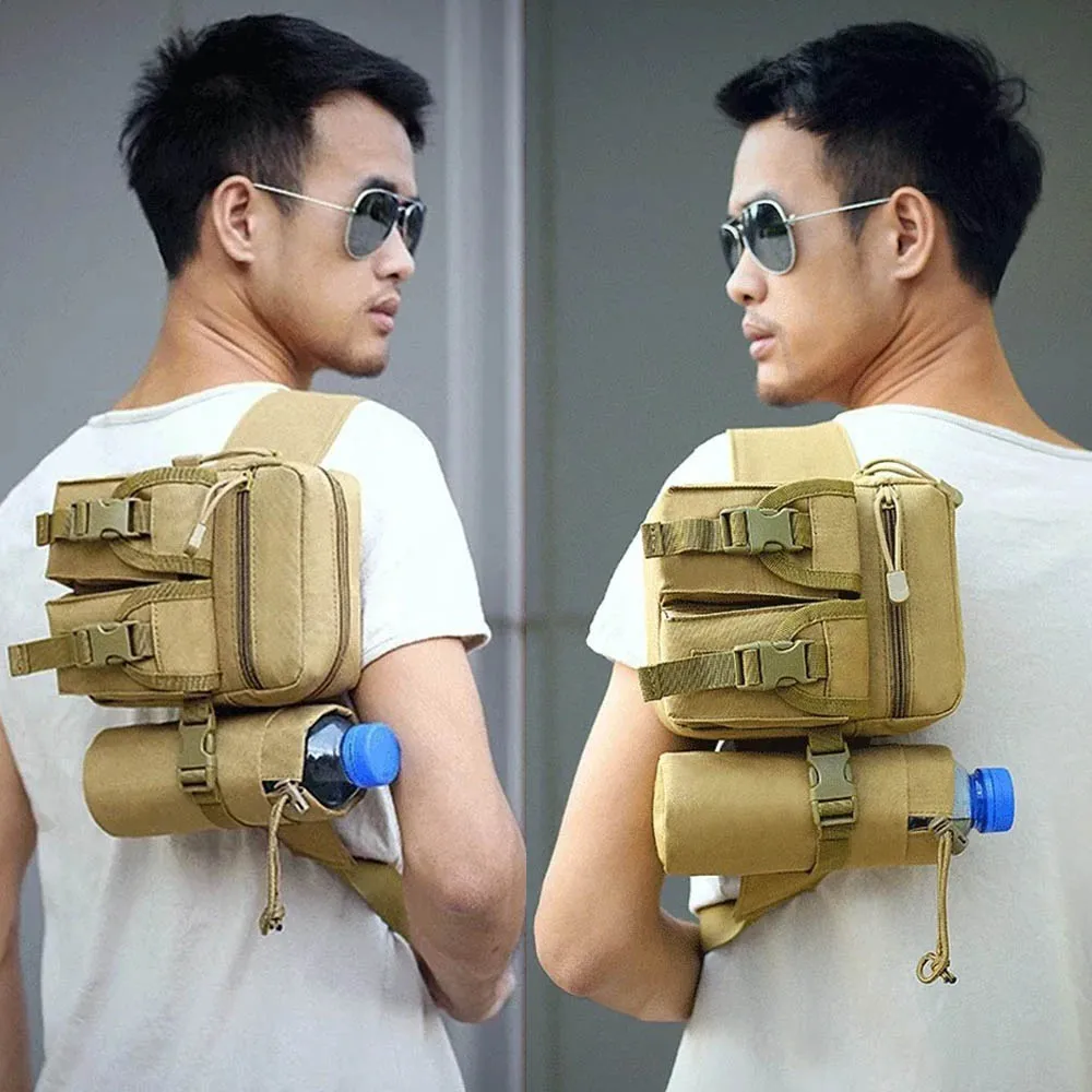 Riñonera táctica para hombre, bolsa de nailon para senderismo, botella de agua, teléfono, deportes al aire libre, caza, escalada, Camping, cinturón, bolsas de combate