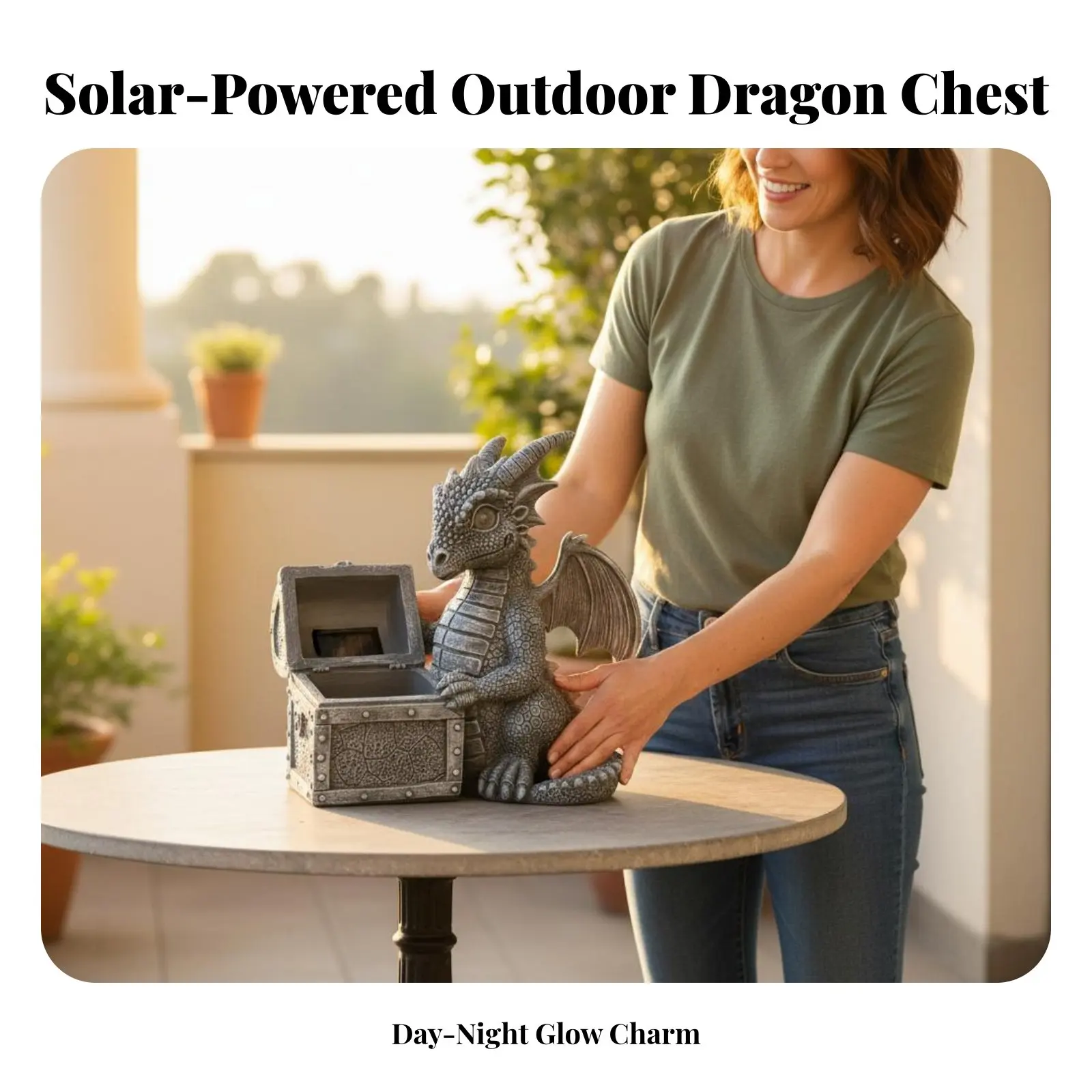 Figura solar de jardín - criatura mítica para gatos y perros - imagen 4