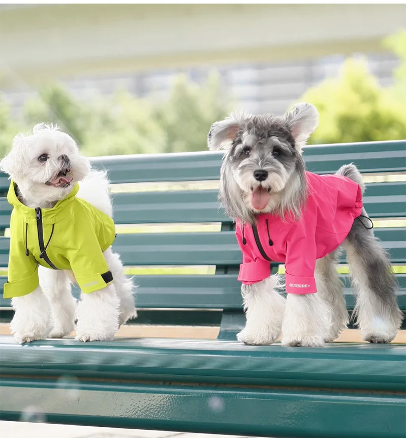 Chaqueta de lluvia para mascotas, ropa de otoño e invierno para perros, abrigo a prueba de viento, chaqueta con capucha para perros para clima frío, ropa de exterior de dos patas para mascotas - imagen 5