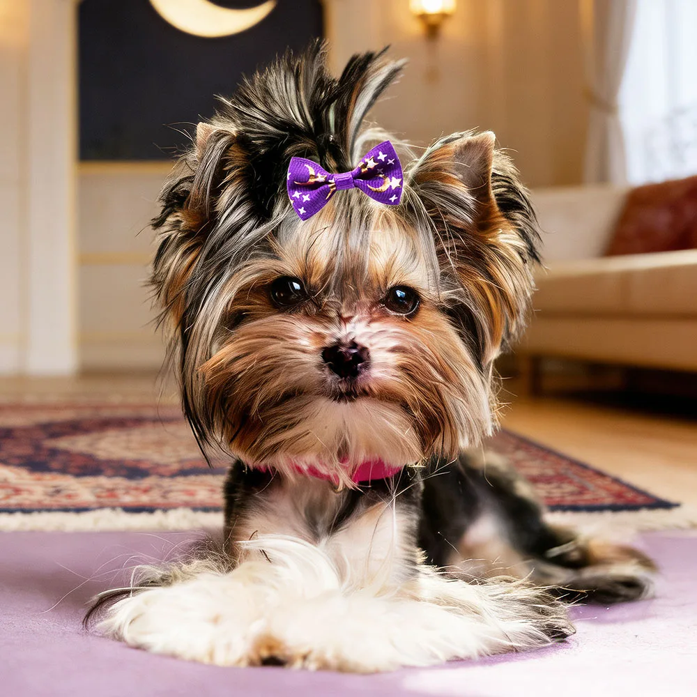 Lazos para perros brillantes luna y estrellas - accesorios pelo - imagen 4