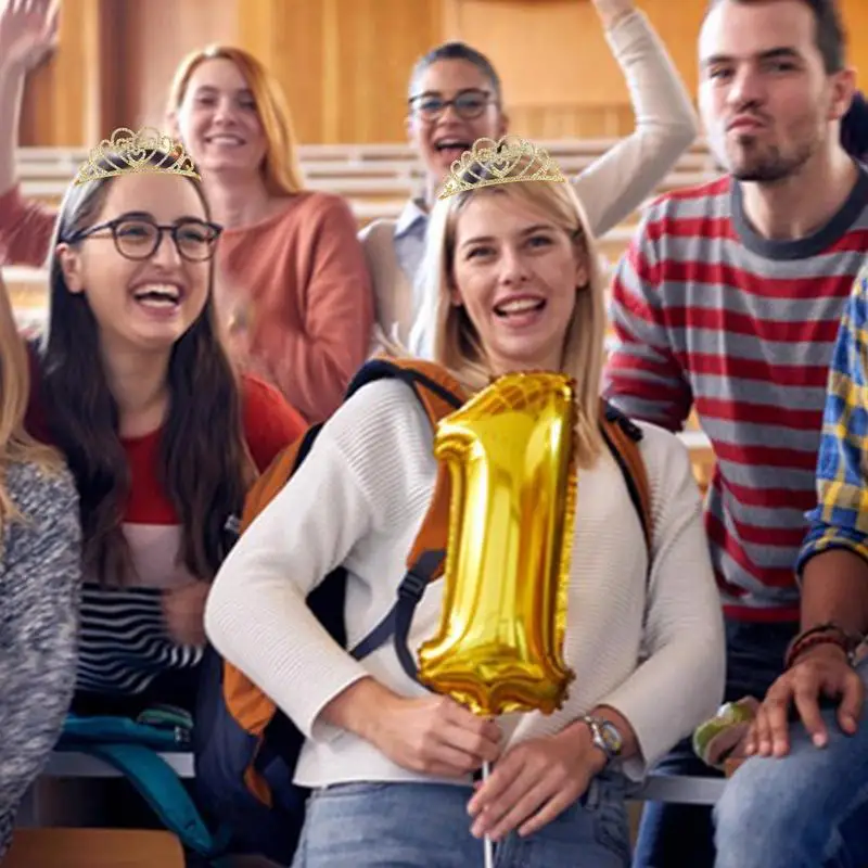 Kit de suministros para fiesta de graduación, banda de graduación de clase 2023, suministros de fiesta de corona de niña, tocado de corona de aleación y satén - imagen 3