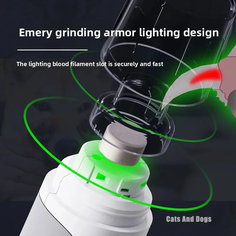 Cortauñas para mascotas, sacapuntas eléctrico para uñas, juego 2 en 1, cortaúñas para perros y gatos, suministros de limpieza, productos para mascotas - imagen 3