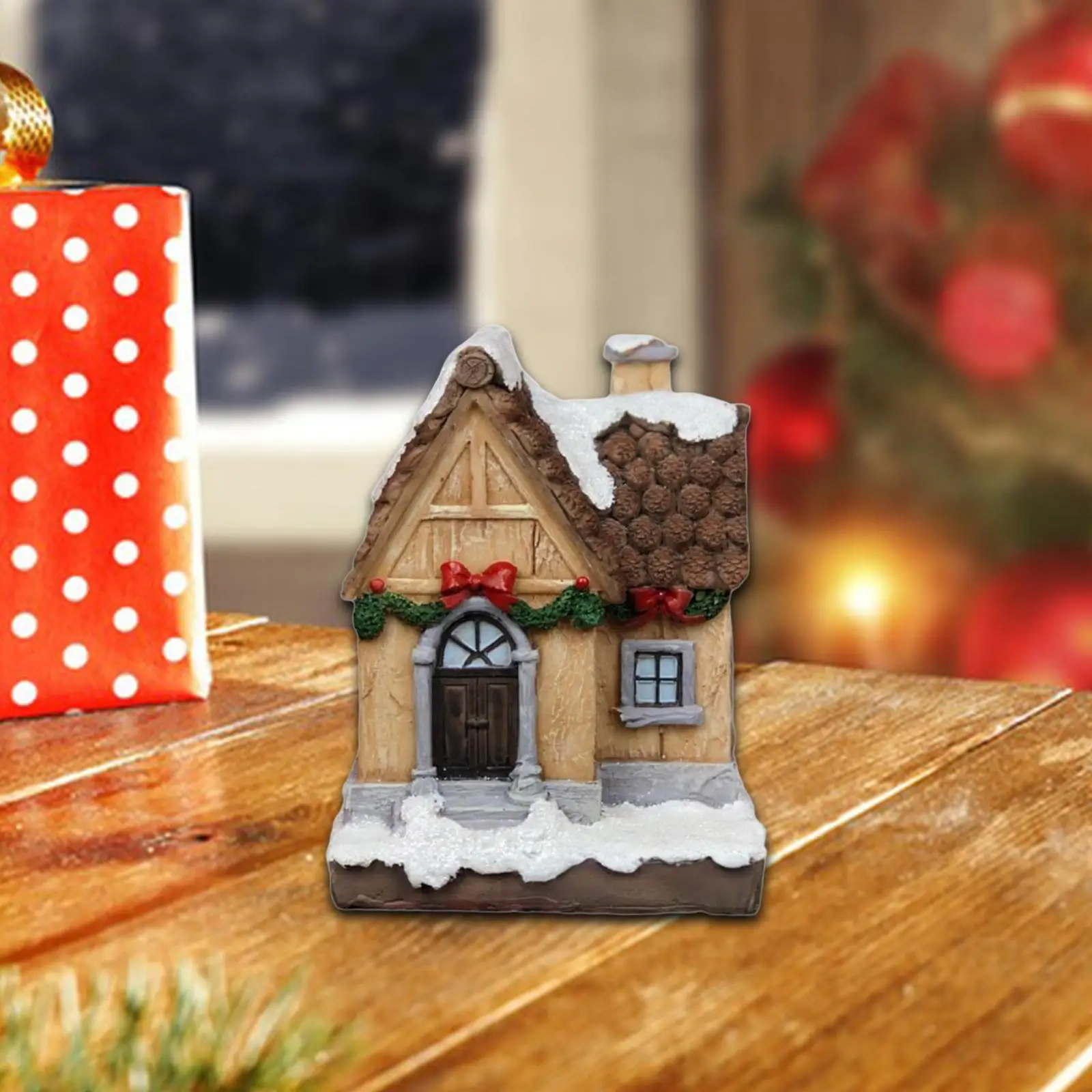 Christmas Village House Nordic Miniature Xmas Landscaping Holiday Gift Vintage Decoration Building Figurine Snow House Sculpture Christmas Village House Nordic Miniature Xmas Landscaping Holiday Gift Vintage Decoration Building Figurine Snow House Sculpture