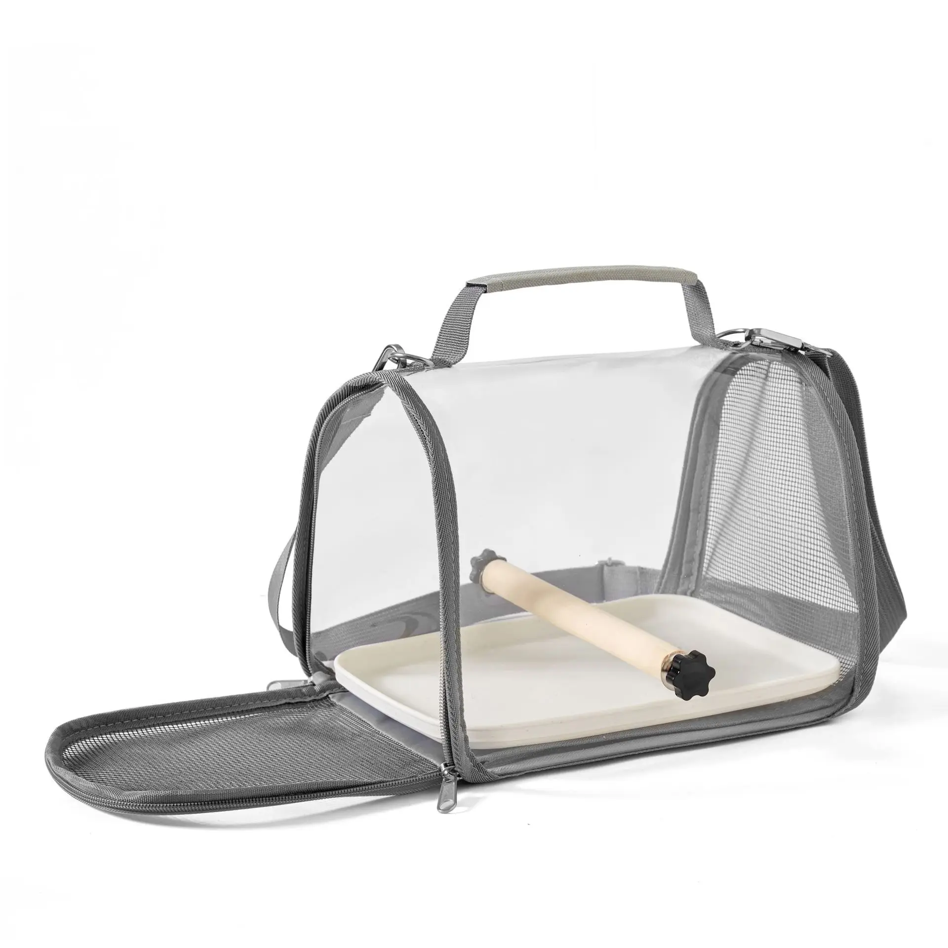 Mochila transportadora de pájaros portátil ventilada, jaula de viaje ligera para mascotas, para loros, cacatúas, animales pequeños, bolsa de transporte al aire libre - imagen 5