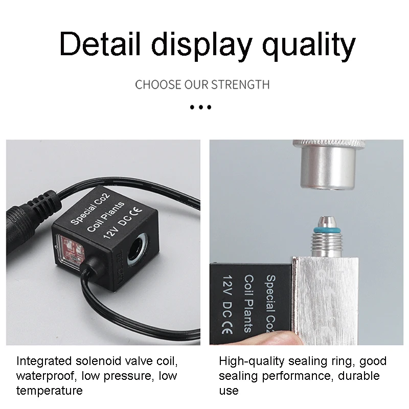 ZRDR acuario Co2 válvula solenoide regulador 110V-220V baja temperatura Co2 acuario pecera válvula magnética eléctrica UE EE. UU. DC12V - imagen 4