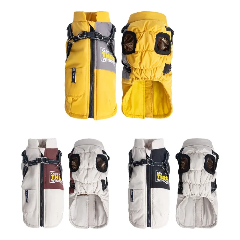 Abrigo para perro con anillo, ropa cálida de invierno para perros, algodón, cómoda, impermeable, a prueba de viento, ropa acolchada para perros, disfraz para cachorros - imagen 5