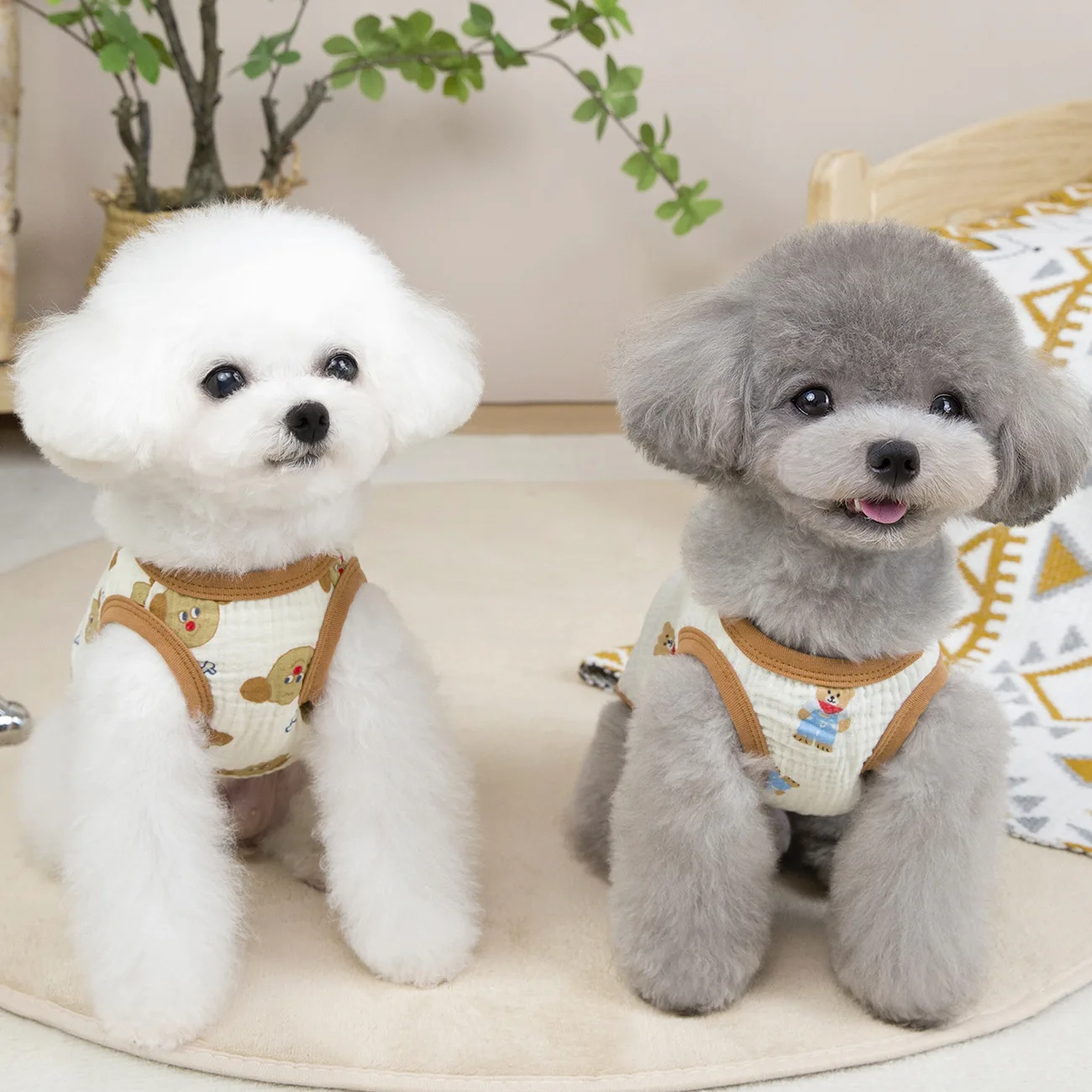 2025 chalecos suaves de hilo de algodón de verano para perros, camiseta transpirable de animales de dibujos animados para cachorros pequeños y medianos, monos de ocio Unisex para gatos y mascotas - imagen 4