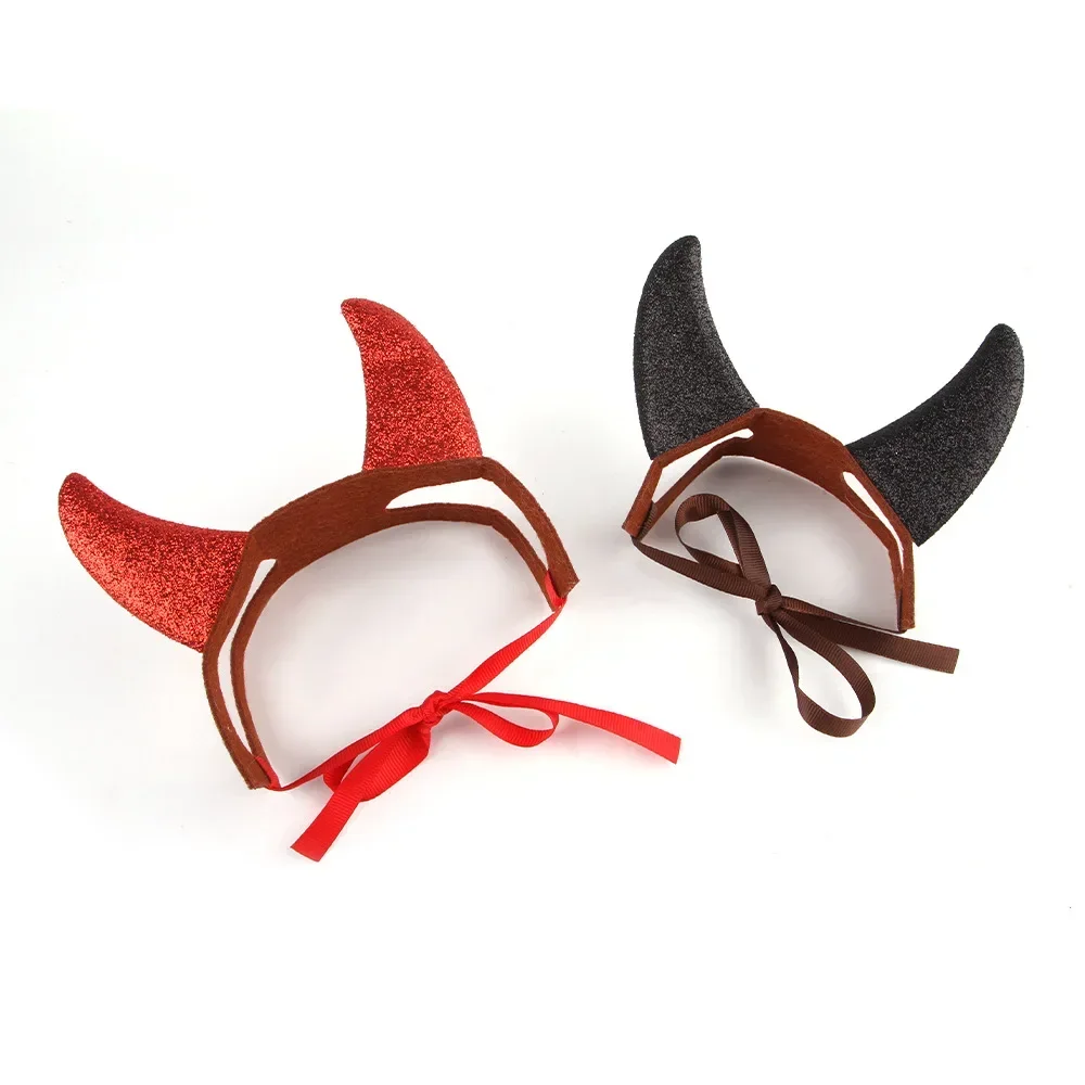 Diadema de Halloween para perro, disfraz de Mascota, cuernos de vaca, decoraciones divertidas, sombreros de gato, accesorios para mascotas, accesorios para cachorros - imagen 5