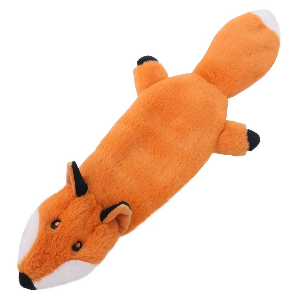 Juguete de peluche para perro, conjunto de tres piezas de piel de Animal de felpa, sin relleno, sonido chirriante - imagen 4
