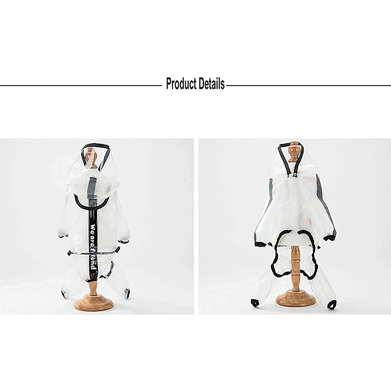 Chubasquero portátil para perro, chaqueta impermeable transparente para perros pequeños, medianos y grandes, ligera y transpirable con capucha - imagen 5