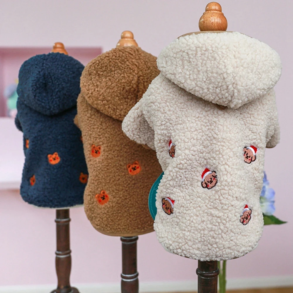 Abrigo de invierno para perro y gato, ropa de lana para mascotas, Abrigo con capucha, chaqueta de plumón para cachorros, ropa para perros, Chihuahua, Yorkie, Pug, trajes - imagen 2