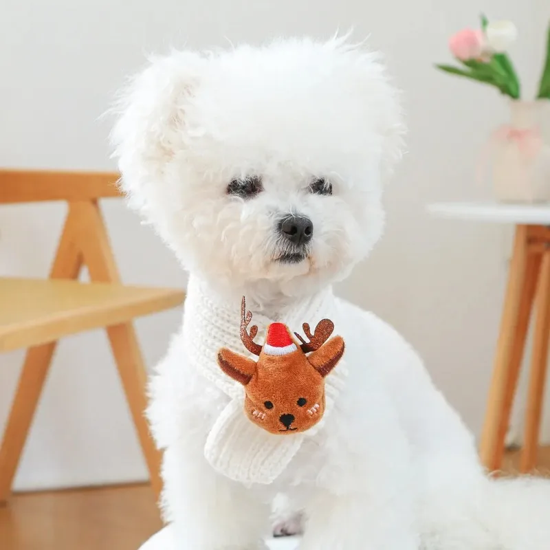 Alce perro regalo de Navidad invierno mascota tejido bufanda de Navidad suave cómodo cálido Año nuevo bufanda de Navidad gato cachorro Accesorios - imagen 2