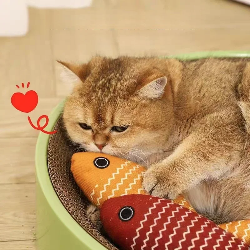 Juguete masticable para gatos con forma de pez de peluche: pez realista con juguete autojuego seguro para gatos con hierba gatera, tela a prueba de masticar para juegos autónomos y alivio del estrés - imagen 4