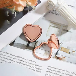 Soporte magnético para teléfono con forma de corazón de amor 360 °   Hebilla de anillo de dedo de aleación giratoria, soporte perezoso plegable para teléfonos inteligentes, 1 unidad