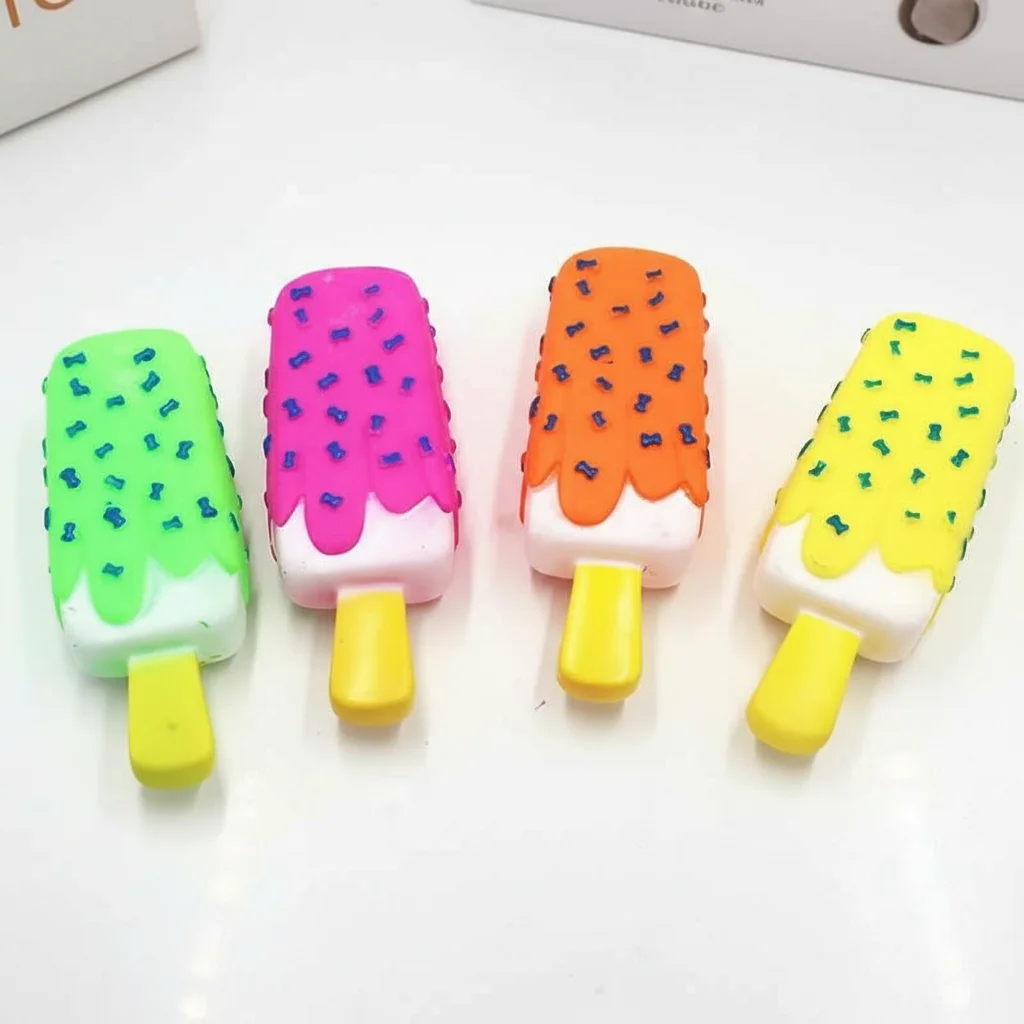 Juguete masticable chirriante para perros, juguete interactivo de entrenamiento con forma de helado para la dentición de cachorros, alivio del estrés, suministros para mascotas - imagen 2