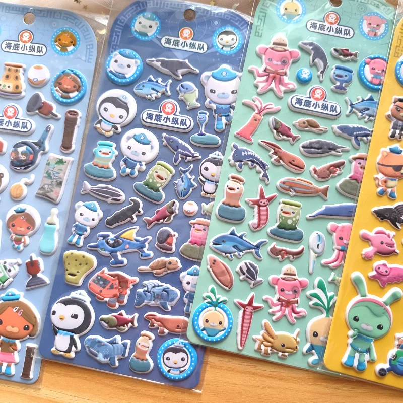 4 Uds. Octonauts Kwazii Barnacles Anime pegatina de burbujas 3D mochila para niño decoración de ordenador portátil adorno de escritorio regalo de cumpleaños para niños - imagen 2