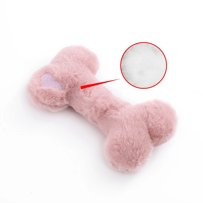 Juguetes vocales de peluche para perros, hueso de amor lindo, que contiene bb, dientes de molienda, resistente a las mordeduras, juego interactivo, suministros para mascotas - imagen 4