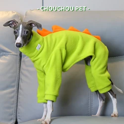 Abrigo perro invierno Whippet italiano dinosaurio – Verde