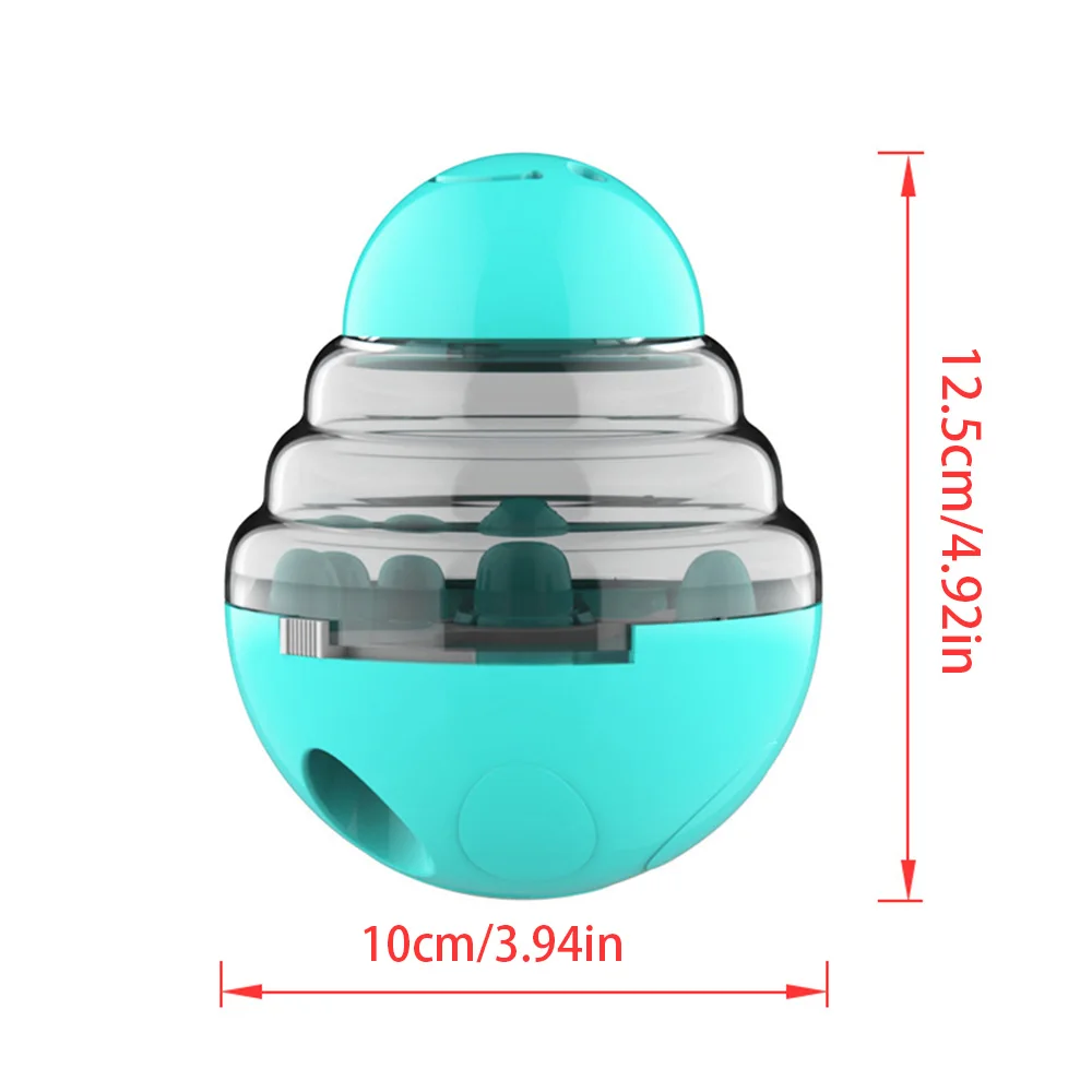 Juguete de bola dispensadora de comida para perros: comedero lento para mascotas (Wobbler), juguete interactivo de rompecabezas para perros para una alimentación lenta y estimulación mental, - imagen 5