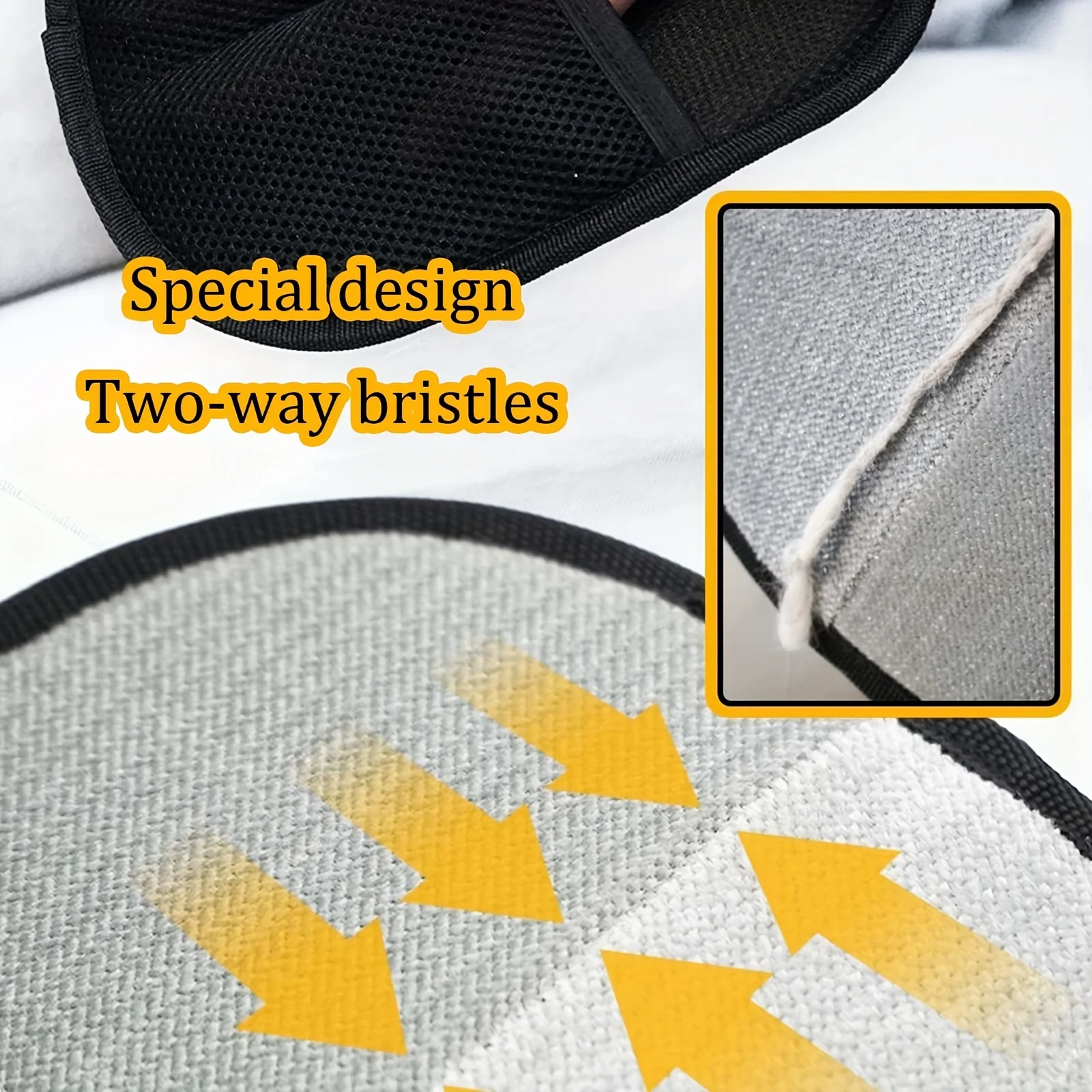 Paquete de 1 guante quitapelos para mascotas, manopla de aseo de doble cara para muebles, asientos y ropa de coche |   Reutilizable y lavable a máquina para