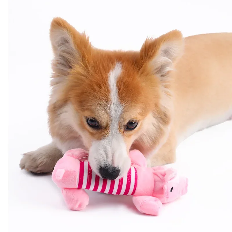 Perros de compañía, gatos, bordado de dibujos animados de peluche, resistente a mordeduras y alivio del estrés, patos, cerdos, elefantes, lindos juguetes de vocalizaciones - imagen 5