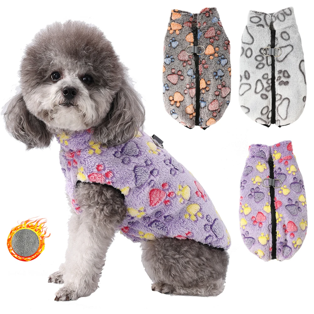Chaqueta cálida de invierno para perros pequeños y medianos, gatos con anillo en D, ropa reflectante de lana para cachorros, disfraz de Schnauzer de peluche