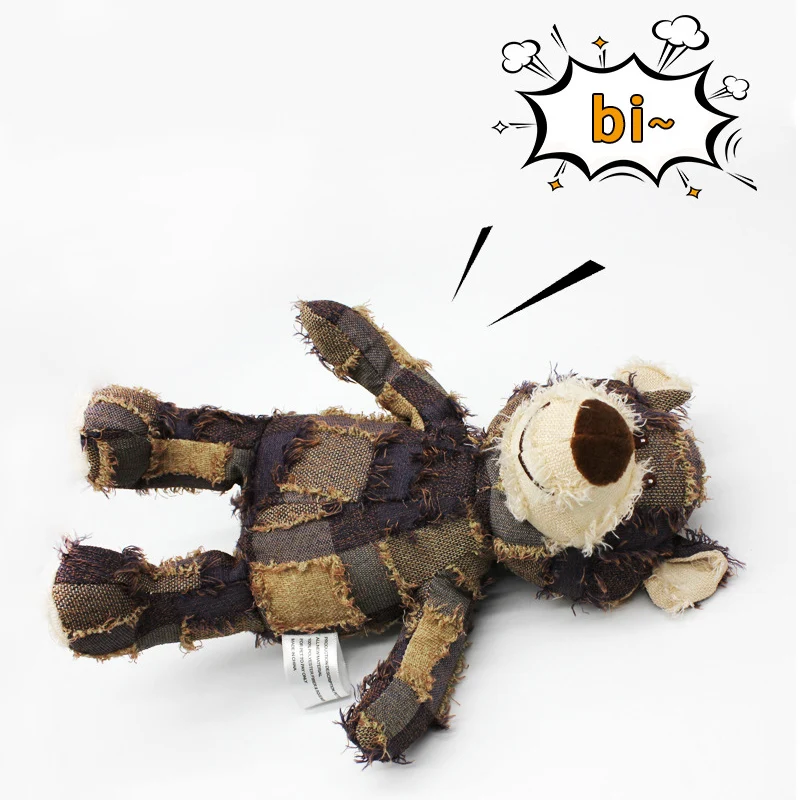 Juguete de peluche de oso chirriante para perro, resistente a las mordeduras, para perros pequeños y medianos, Bulldog Francés, Beagle, accesorios para mascotas - imagen 2