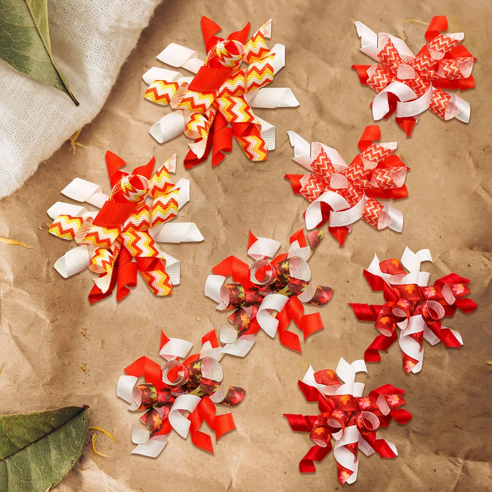 Lazos de aseo para perros pequeños y gatos, gomas para el pelo de Acción de Gracias, accesorios para el cabello, 50 piezas - imagen 5