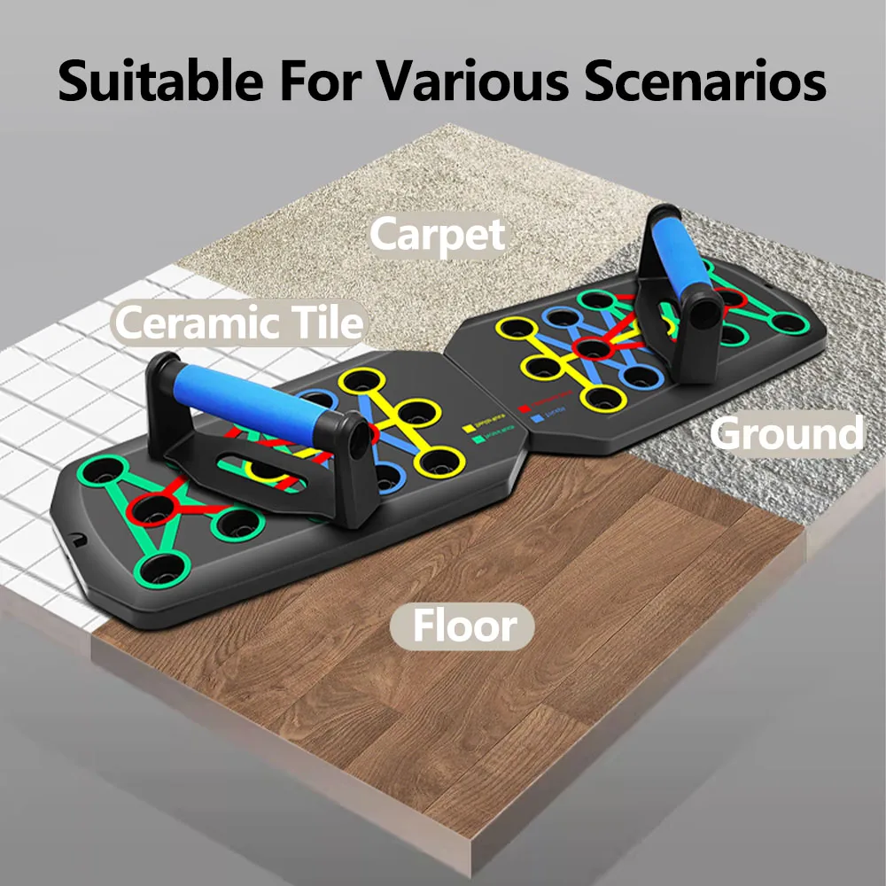 Juego de tablero de realce multifuncional portátil con asas, equipo de Fitness plegable para entrenamiento de pecho, Abdomen, brazos y espalda # Colo - imagen 5