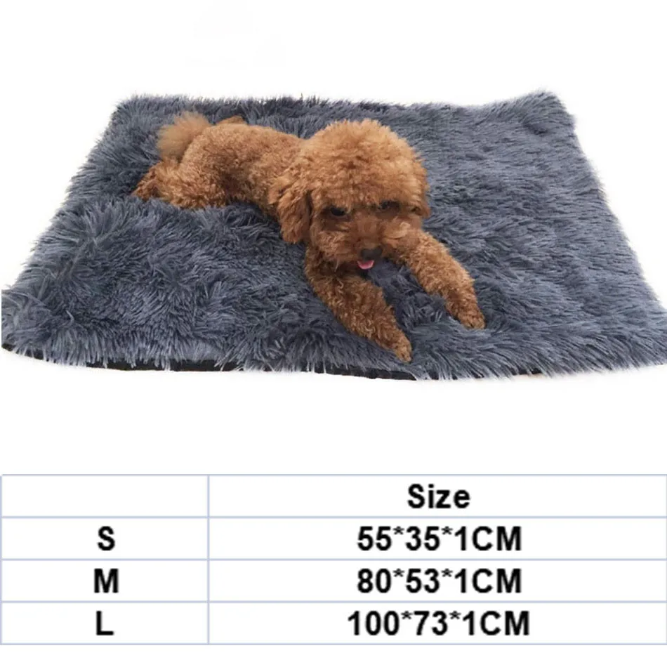 Estera de cama para perros y gatos, cojín suave y cálido de felpa, manta lavable de color caramelo para mascotas, perrera, suministros para perros y gatos, traje para invierno - imagen 5