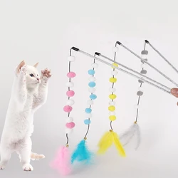 Varita interactiva con pluma y campana – Juguete para gatos