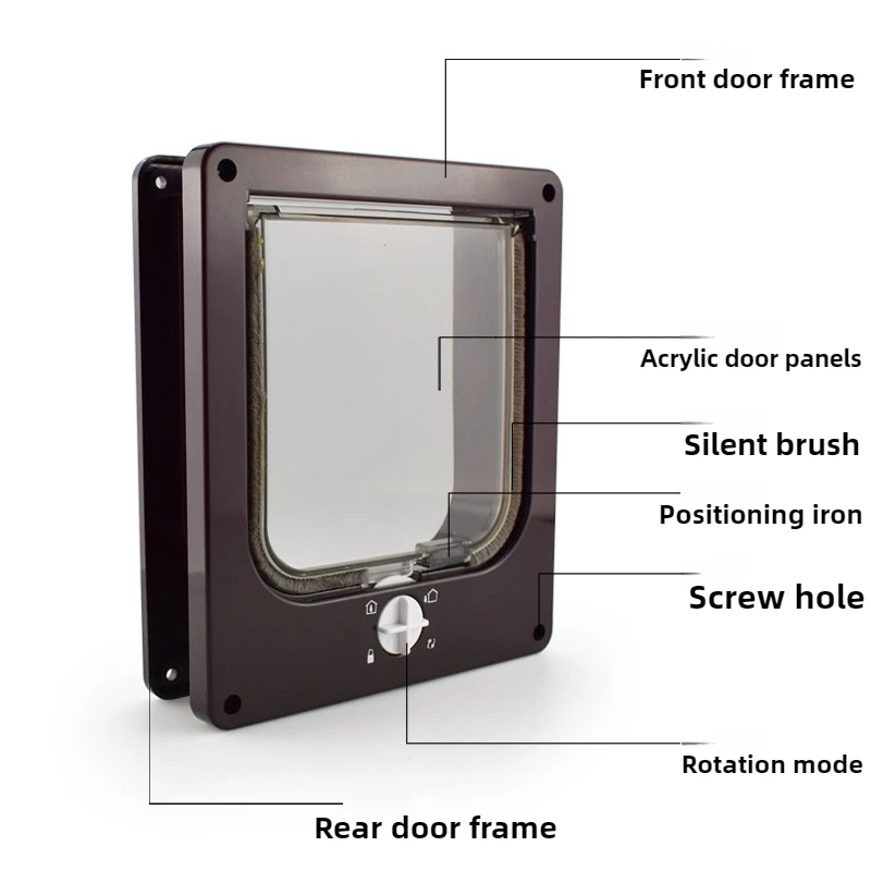 Puerta para gatos, puerta con orificio interior, interruptor giratorio, Control de puertas para gatos, dirección de entrada, salida, puertas libres, suministros para mascotas y gatitos - imagen 3