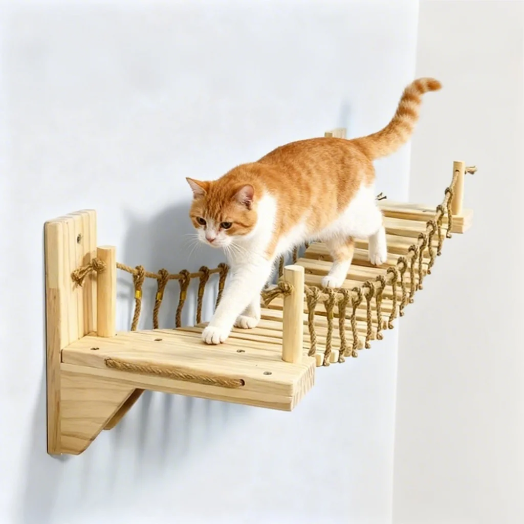 Hamaca con estante para gatos de combinación múltiple, escalera de poste de agarre para gatos de Sisal y plataforma de salto con Pedal para gatos, casa para gatos