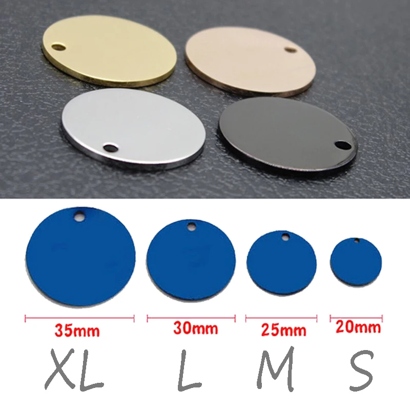 Círculo personalizado etiqueta de identificación de perro Collar patrón bosque gato colgante grabado Collar de mascota cadena encanto suministros - imagen 3