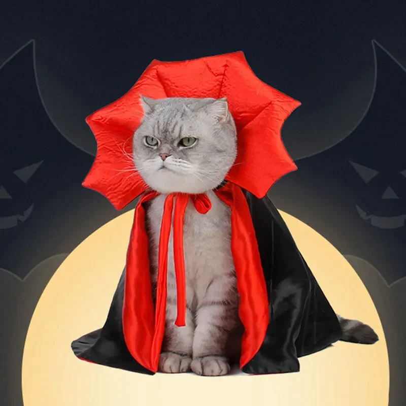 Disfraz divertido de Halloween para perro y gato, capa de vampiro, suministros para mascotas, novedad - imagen 2