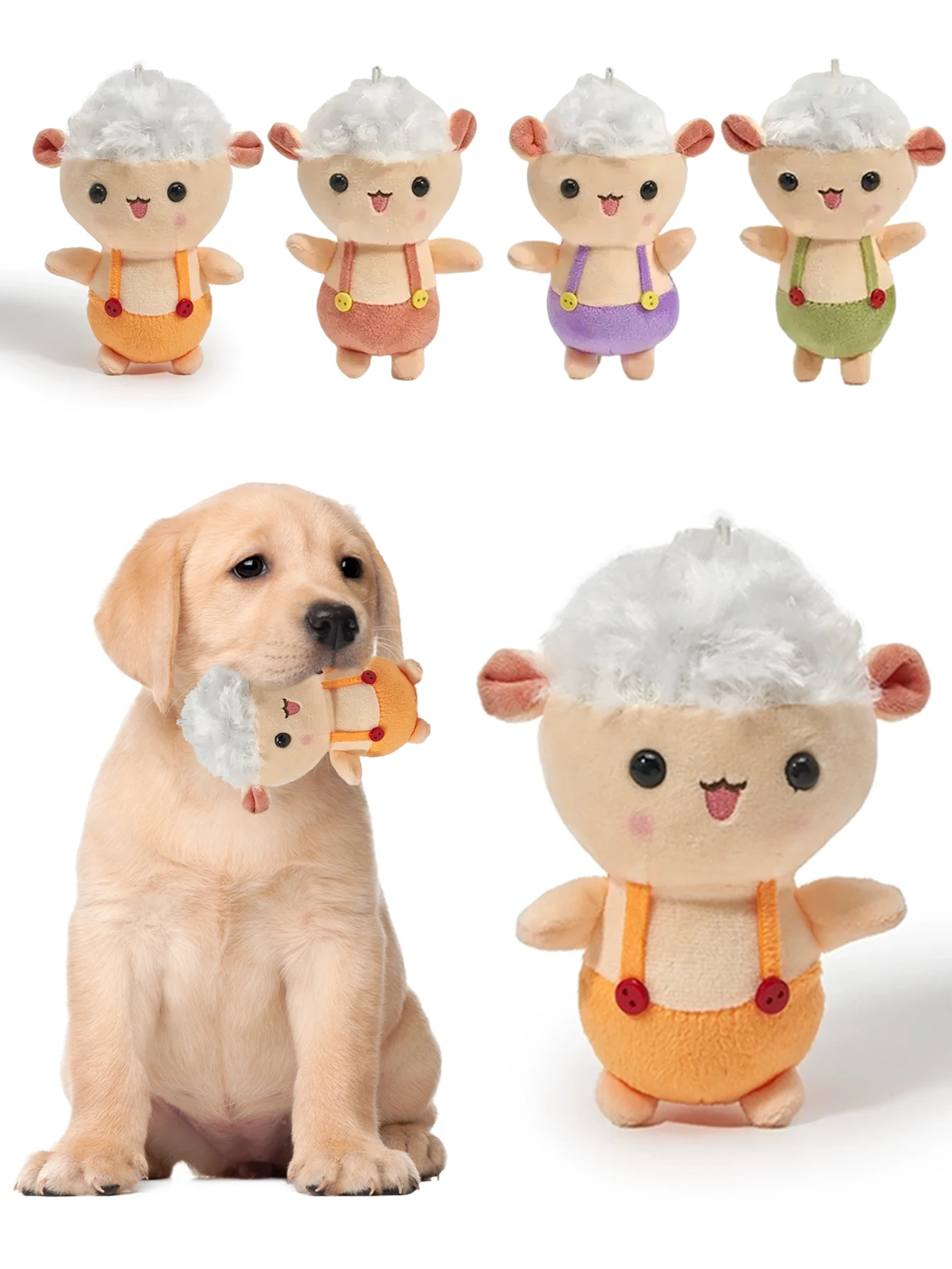 Juguete de peluche oveja resistente, lavable perros pequeños y gatos