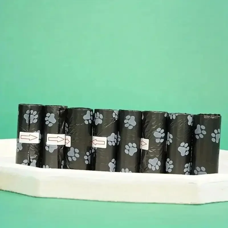 10 rollos de bolsas de basura para mascotas con estampado de patas, bolsas de basura para perros a prueba de fugas, bolsas para excrementos de perrito - imagen 2