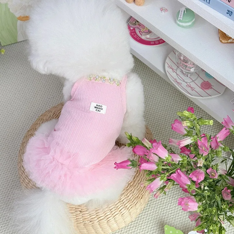 Falda en capas de malla para mascotas Ins, falda tutú para perros, falda de peluche para perros y gatos, vestido de princesa, ropa para mascotas, vestidos para perros pequeños - imagen 4