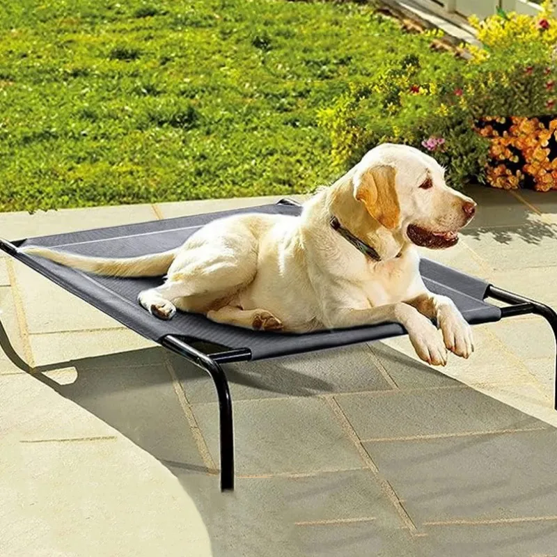 Cama desmontable a prueba de humedad para perros grandes, perrera para dormir, transpirable, con marco de hierro, para acampada de mascotas