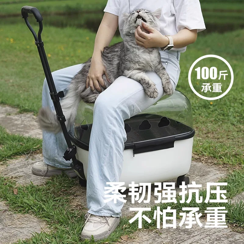 Transportín con ruedas para gatos y perros plegable transpirable - imagen 5